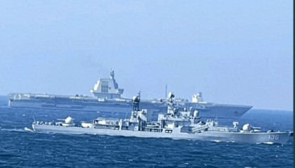 现代级巨舰打头阵，福建舰穿越台岛海峡！日本军机紧急起飞