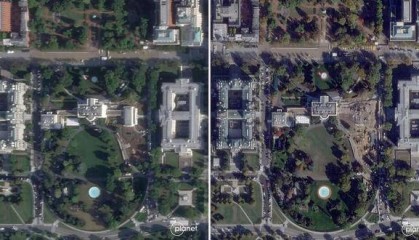 白宫东翼整体建筑全拆卫星图曝光！美媒：“瞬间抹去一个多世纪的历史”