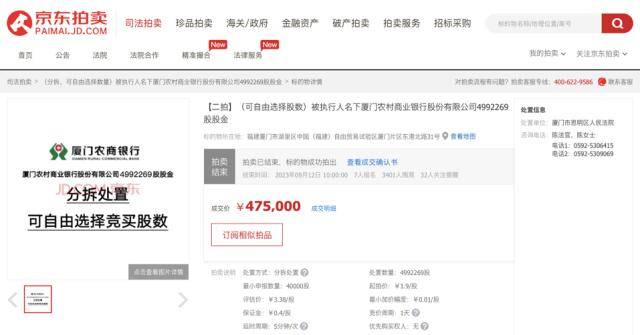 累积成交超20亿元！京东资产交易平台辅助厦门法院提升资产处置效率
