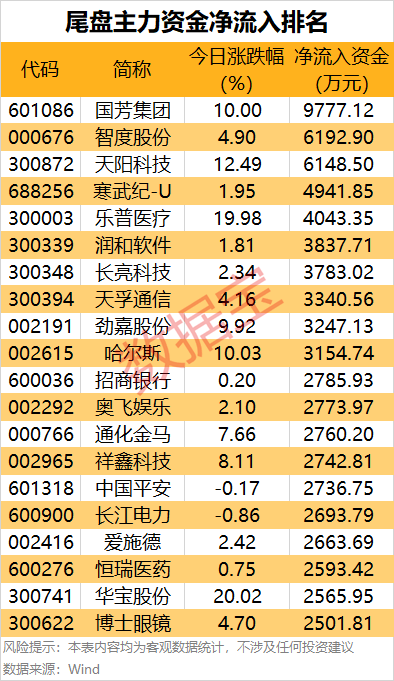 主力资金 | 尾盘拉涨停，大资金出手！