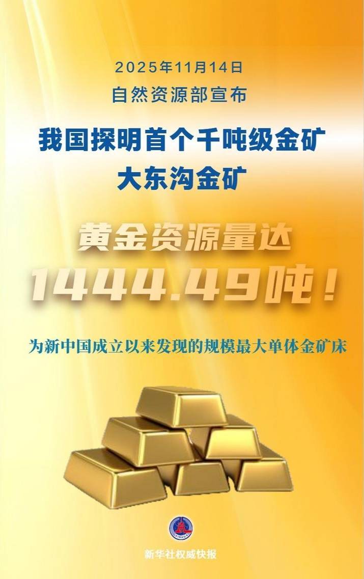 新华社权威快报|1444.49吨！我国探明首个千吨级金矿