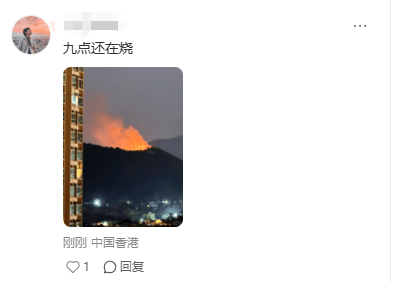 香港粉岭坪峰附近山火已经扑灭,此前火势连绵上百米,深圳多处可见